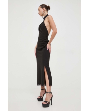 Moschino Jeans sukienka kolor czarny maxi prosta