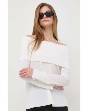 Max Mara Leisure sweter wełniany damski kolor biały lekki