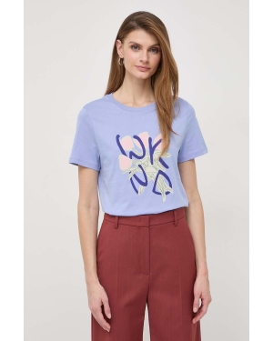 Weekend Max Mara t-shirt bawełniany damski kolor fioletowy