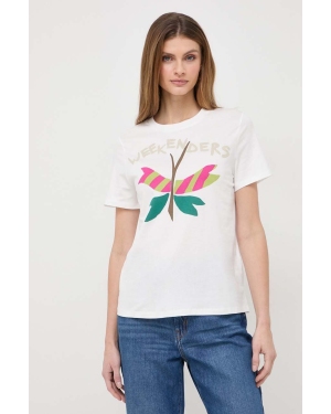 Weekend Max Mara t-shirt bawełniany damski kolor biały 2415971051600