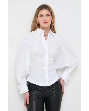 Elisabetta Franchi koszula bawełniana damska kolor biały regular z kołnierzykiem klasycznym