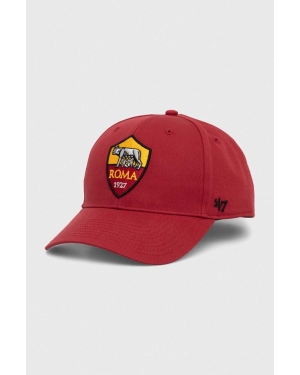 47brand czapka z daszkiem AS Roma kolor czerwony z aplikacją