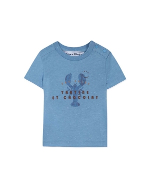 Tartine et Chocolat t-shirt niemowlęcy kolor niebieski z nadrukiem