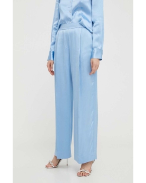 Stine Goya spodnie damskie kolor niebieski szerokie high waist