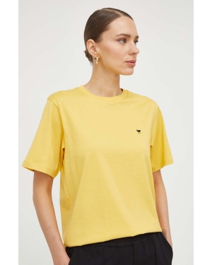 Weekend Max Mara t-shirt bawełniany damski kolor żółty
