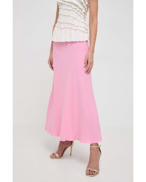Liviana Conti spódnica kolor różowy midi rozkloszowana F4SS69