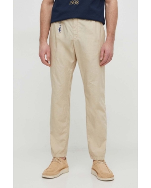 Paul&Shark spodnie bawełniane kolor beżowy proste