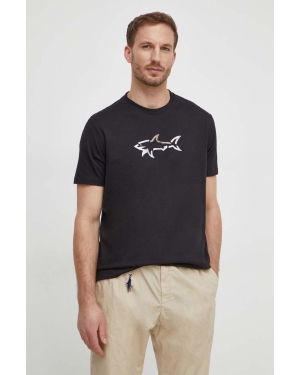Paul&Shark t-shirt bawełniany męski kolor czarny z nadrukiem 24411085