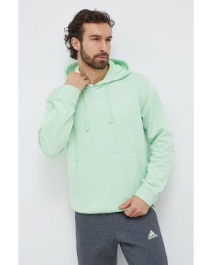 adidas bluza męska kolor zielony z kapturem gładka IX3951