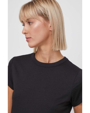 Calvin Klein t-shirt bawełniany damski kolor czarny