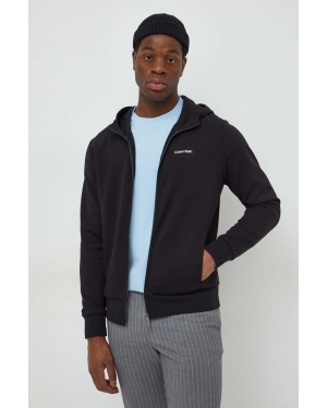 Calvin Klein bluza męska kolor czarny z kapturem gładka