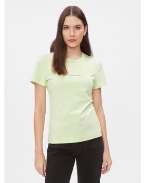 Calvin Klein Jeans T-Shirt Monologo J20J222564 Zielony Slim Fit
