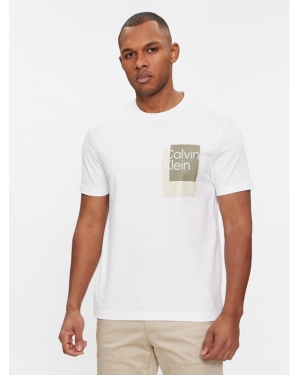 Calvin Klein T-Shirt Overlay Box Logo T-Shirt K10K112402 Biały Regular Fit
