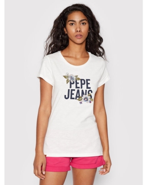 Pepe Jeans T-Shirt Bernardette PL505135 Biały Slim Fit
