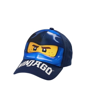 Lego czapka z daszkiem bawełniana dziecięca kolor granatowy z nadrukiem