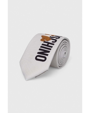 Moschino krawat jedwabny kolor szary M5766 55059