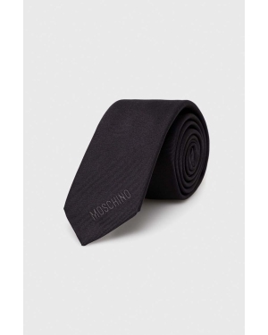Moschino krawat jedwabny kolor czarny M5776 55069