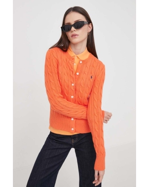 Polo Ralph Lauren kardigan bawełniany kolor pomarańczowy
