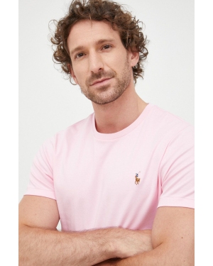 Polo Ralph Lauren t-shirt bawełniany 710740727010 kolor różowy gładki