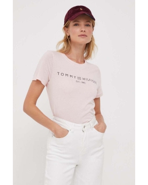 Tommy Hilfiger t-shirt bawełniany damski kolor szary WW0WW40276