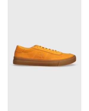 Tommy Hilfiger sneakersy zamszowe TH CUPSET SUEDE kolor pomarańczowy FM0FM04977