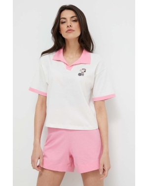 United Colors of Benetton t-shirt piżamowy x Peanuts kolor biały