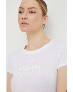Armani Exchange t-shirt bawełniany damski kolor biały 3DYT11 YJG3Z