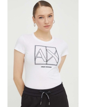 Armani Exchange t-shirt bawełniany damski kolor biały 3DYT38 YJ8QZ