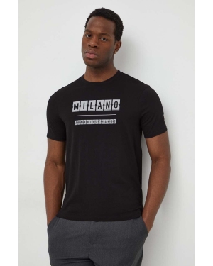 Armani Exchange t-shirt bawełniany męski kolor czarny z nadrukiem 3DZTHE ZJH4Z