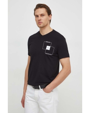 Armani Exchange t-shirt męski kolor czarny z nadrukiem 3DZTHP ZJE6Z
