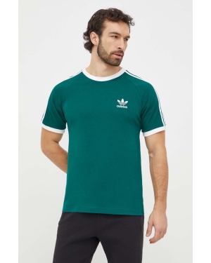 adidas Originals t-shirt bawełniany 3-Stripes Tee męski kolor zielony z aplikacją IM9387