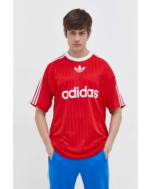 adidas Originals t-shirt Adicolor Poly Tee męski kolor czerwony z nadrukiem IM9458