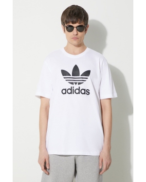 adidas Originals t-shirt bawełniany Trefoil męski kolor biały z nadrukiem IV5353