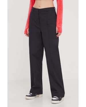 adidas Originals spodnie bawełniane Chino Pant kolor czarny szerokie high waist IK5998