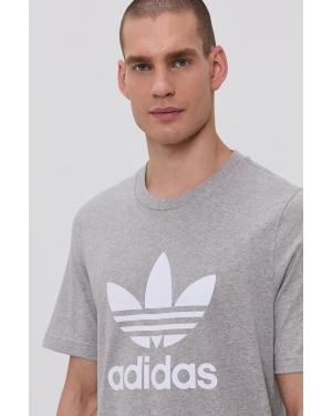 adidas Originals T-shirt bawełniany H06643 kolor szary melanżowy H06643-MGREY/WHT