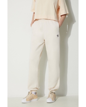 adidas Originals spodnie dresowe Essentials Fleece Joggers kolor beżowy z aplikacją IA6436