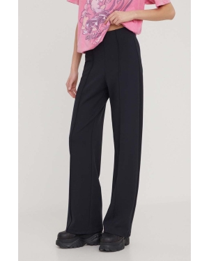 Abercrombie & Fitch spodnie damskie kolor czarny szerokie high waist