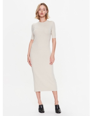Calvin Klein Sukienka codzienna Rib K20K205277 Beżowy Slim Fit