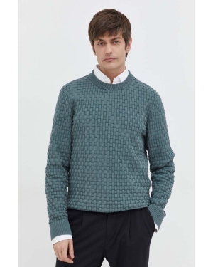 HUGO sweter bawełniany kolor zielony