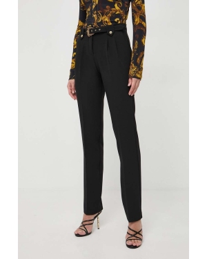 Versace Jeans Couture spodnie damskie kolor czarny fason cygaretki high waist