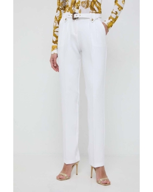 Versace Jeans Couture spodnie damskie kolor beżowy fason cygaretki high waist 76HAA111 N0103