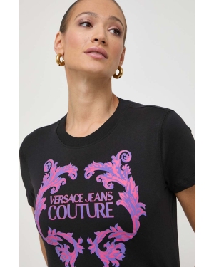 Versace Jeans Couture t-shirt bawełniany damski kolor czarny 76HAHG02 CJ00G