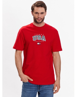 Tommy Jeans T-Shirt Classic Modern Sport USA DM0DM16406 Czerwony Regular Fit