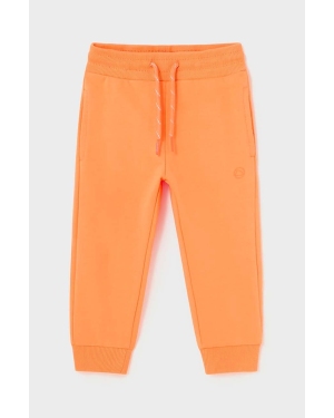 Mayoral spodnie dresowe dziecięce kolor pomarańczowy gładkie