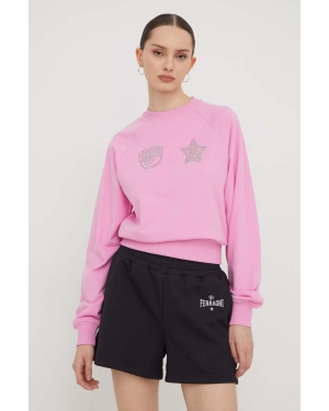 Chiara Ferragni bluza EYE STAR damska kolor różowy z aplikacją 76CBIG02