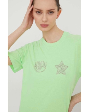 Chiara Ferragni t-shirt bawełniany EYE STAR damski kolor zielony 76CBHG01