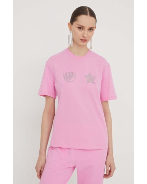 Chiara Ferragni t-shirt bawełniany EYE STAR damski kolor różowy 76CBHG01