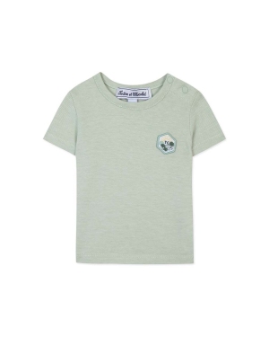 Tartine et Chocolat t-shirt bawełniany dziecięcy kolor zielony wzorzysty