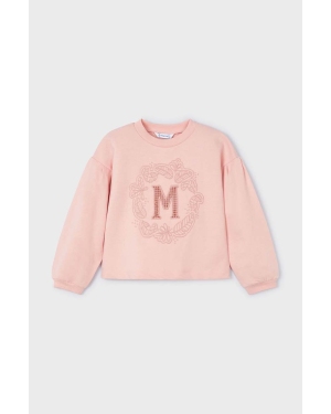 Mayoral bluza dziecięca kolor różowy z aplikacją