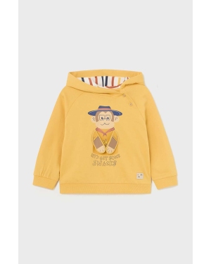 Mayoral bluza niemowlęca kolor żółty z kapturem z aplikacją